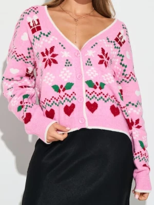 Sinsay - Świąteczny kardigan z motywem gwiazdy betlejemskiej i serduszek - wielobarwny