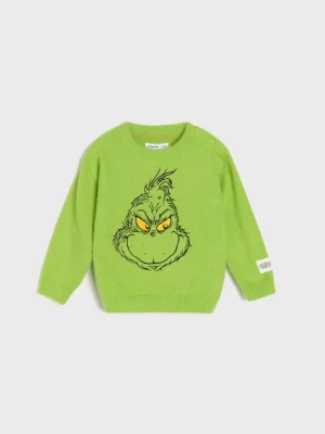 Sinsay - Świąteczny sweter z haftem Grinch - zielony