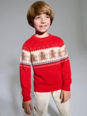Sinsay - Świąteczny sweter z pierniczkami - czerwony