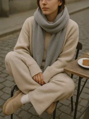 Sinsay - Szalik z domieszką wełny - szary