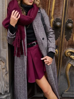 Sinsay - Szalik z frędzlami - bordowy