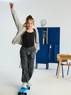 Sinsay - Szerokie spodnie - szary