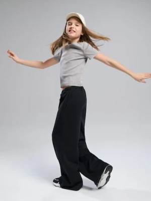 Sinsay - Szerokie spodnie wiązane w pasie - czarny