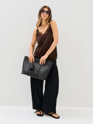 Sinsay - Szerokie spodnie z regulacją nogawki z wiskozą - czarny