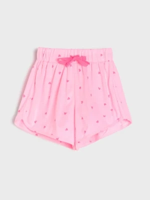 Sinsay - Szerokie szorty wiązane w talii - różowy