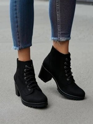 Sinsay - Sznurowane botki za kostkę - czarny