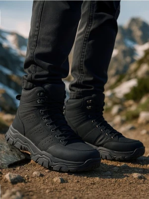 Sinsay - Sznurowane trapery - czarny