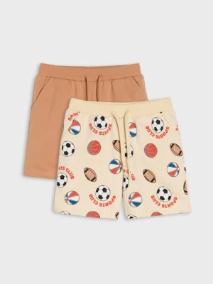 Sinsay - Szorty 2 pack - beżowy