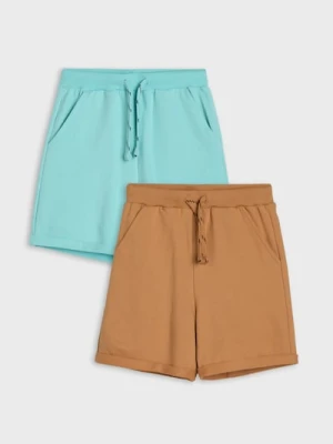 Sinsay - Szorty 2 pack - brązowy