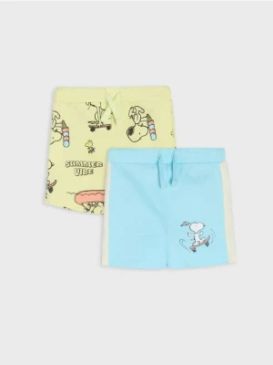 Sinsay - Szorty 2 pack Peanuts - niebieski