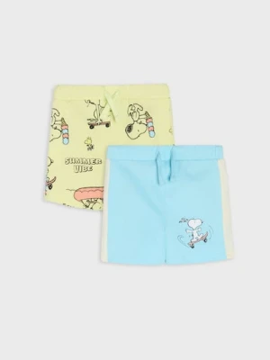 Sinsay - Szorty 2 pack Peanuts - niebieski