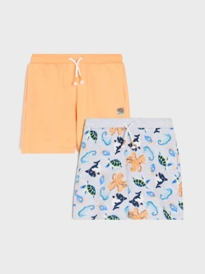 Sinsay - Szorty 2 pack - pomarańczowy