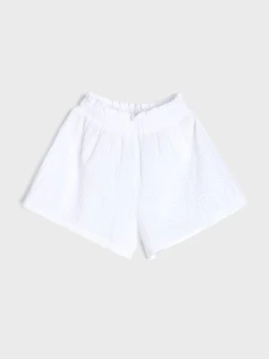 Sinsay - Szorty bawełniane muslinowe - biały