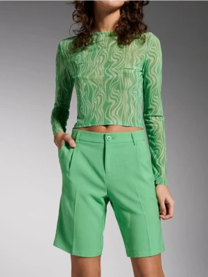 Sinsay - Szorty bermudy z domieszką wiskozy - zielony