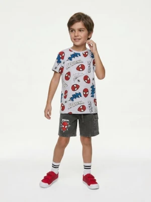 Sinsay - Szorty cargo z efektem sprania Spider-Man - szary