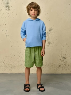 Sinsay - Szorty cargo z elastyczną gumą w pasie - zielony