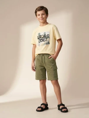 Sinsay - Szorty dresowe cargo - green spruce