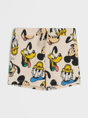 Sinsay - Szorty dresowe Disney - kremowy