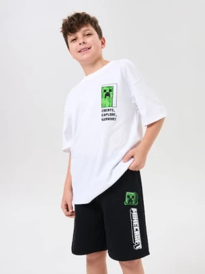 Sinsay - Szorty dresowe Minecraft - czarny