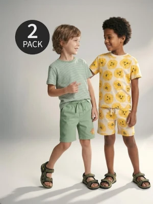 Sinsay - Szorty dresowe z nadrukiem lwa 2 pack - zielony