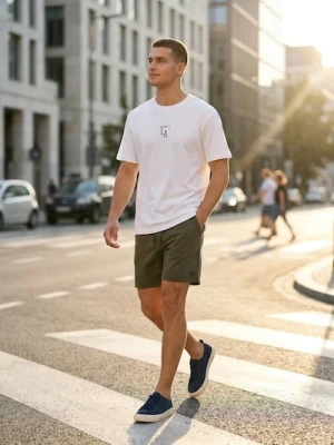 Sinsay - Szorty dresowe z wiązaniem - khaki