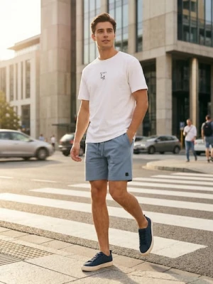 Sinsay - Szorty dresowe z wiązaniem - niebieski