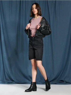 Sinsay - Szorty jeansowe - czarny