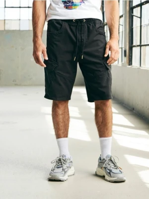 Sinsay - Szorty jeansowe jogger - czarny