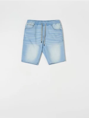 Sinsay - Szorty jeansowe jogger - niebieski