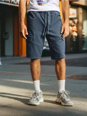 Sinsay - Szorty jeansowe jogger - niebieski