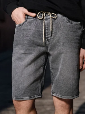 Sinsay - Szorty jeansowe jogger - szary