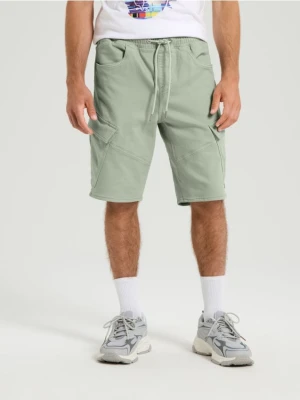 Sinsay - Szorty jeansowe jogger - zielony