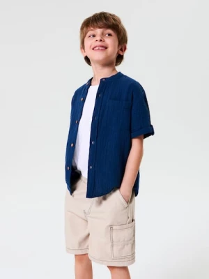 Sinsay - Szorty jeansowe kieszeniami cargo - kremowy