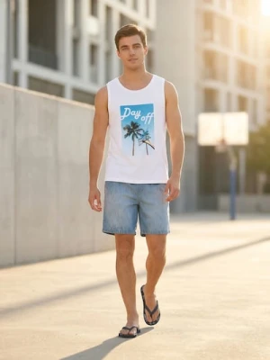 Sinsay - Szorty jeansowe loose jogger z efektem sprania - niebieski