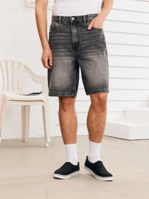 Sinsay - Szorty jeansowe loose - szary