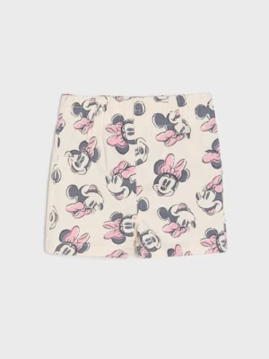 Sinsay - Szorty jeansowe Minnie Mouse - kremowy