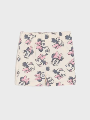 Sinsay - Szorty jeansowe Minnie Mouse - kremowy