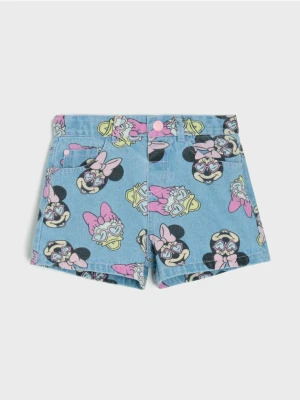 Sinsay - Szorty jeansowe Minnie Mouse - niebieski