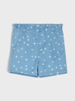 Sinsay - Szorty jeansowe paperbag - niebieski