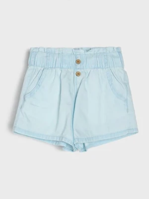 Sinsay - Szorty jeansowe paperbag - niebieski