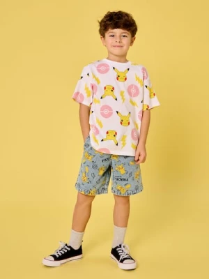 Sinsay - Szorty jeansowe Pokémon - turkusowy