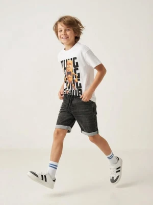 Sinsay - Szorty jeansowe z efektem sprania - szary