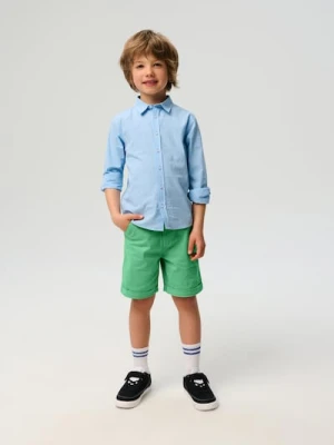 Sinsay - Szorty jeansowe z podwijanymi nogawkami - zielony