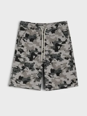 Sinsay - Szorty jeansowe ze wzorem moro - wielobarwny