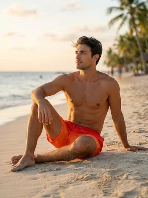 Sinsay - Szorty kąpielowe - pomarańczowy