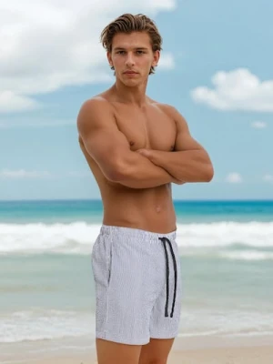 Sinsay - Szorty kąpielowe w paski - szary