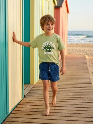 Sinsay - Szorty kąpielowe z motywem roślinnym - granatowy