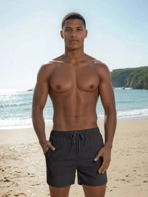 Sinsay - Szorty kąpielowe z praktycznym woreczkiem na przechowanie - granatowy