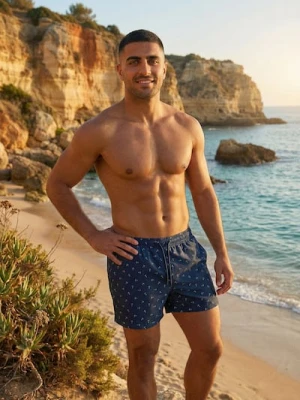 Sinsay - Szorty kąpielowe ze wzorem - granatowy