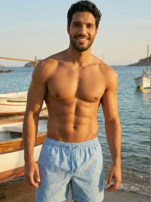 Sinsay - Szorty kąpielowe ze wzorem - niebieski